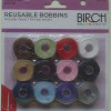 Birch Pre-Wound Reusable Bobbins Mixed- Pack of 12-103