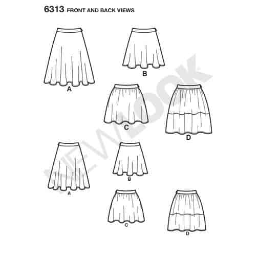 newlook-skirts-pants-pattern-6313-front-back-view