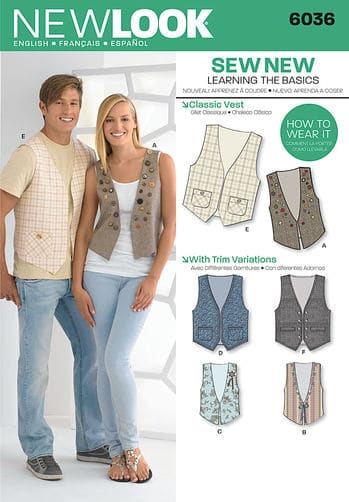 Sewing Pattern Tops Vests 6036