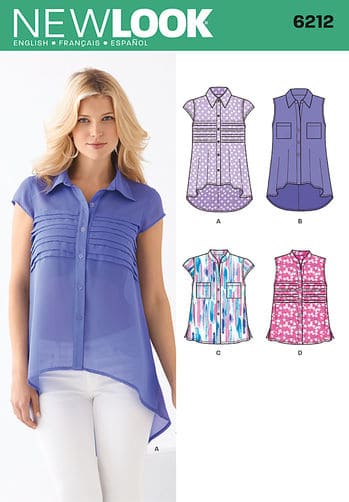 Sewing Pattern Tops Vests 6212