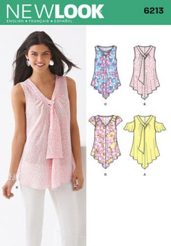 Sewing Pattern Tops Vests 6213