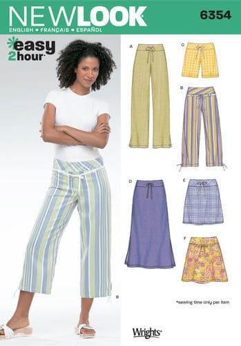 Sewing Pattern Skirts Pants 6354