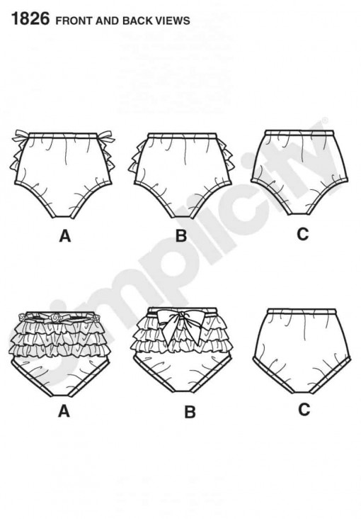 Simplicity Sewing Pattern 1826 - It's So Easy Babies' Diaper Covers
