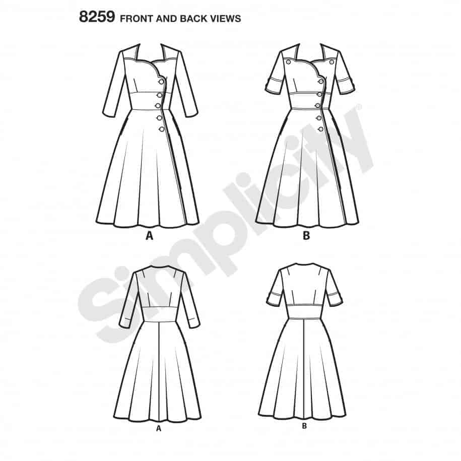 Simplicity Sewing Pattern 8259-Y5 - Misses' Sew Chic Button Front ...