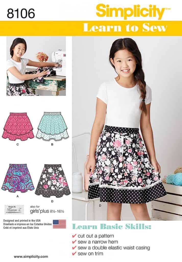 Simplicity Pattern 8106 BB Learn to Sew Skirts Girls Plus Paper 22x15x1 cm 