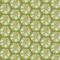 Tilda Fabric - Flower Nest Green - 481308