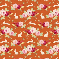 Tilda Fabric - Rabbit & Roses Ginger - 481226
