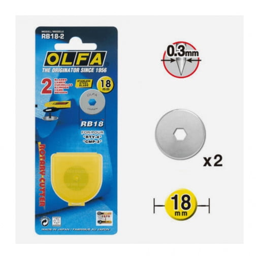Olfa 18mm Rotary Blade Refill 2 pack