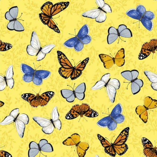 Clothworks - Sunny Fields Butterflies by Sue Zipkin Y3029-9
